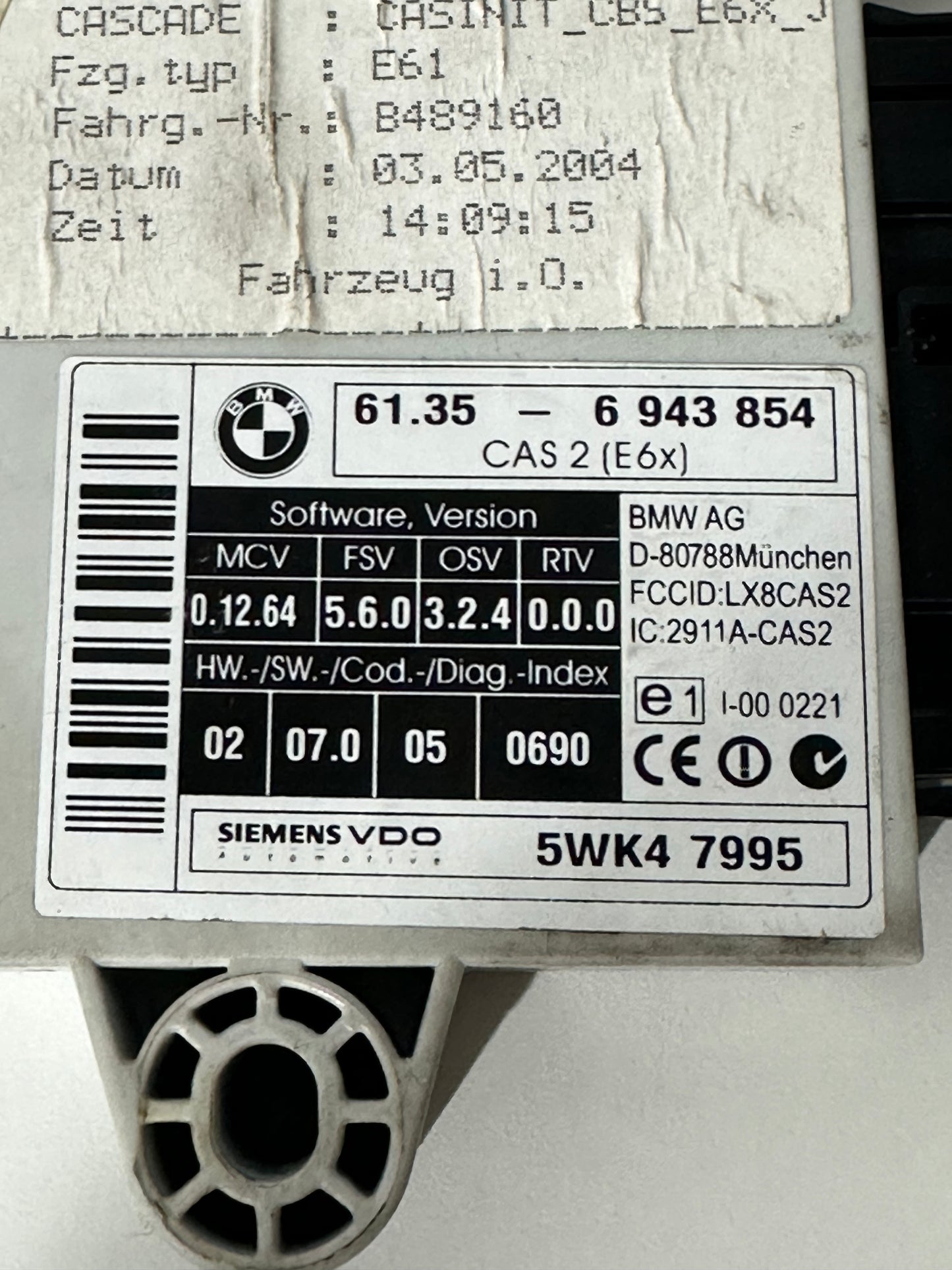 BMW CAS2 Steuergerät E6x