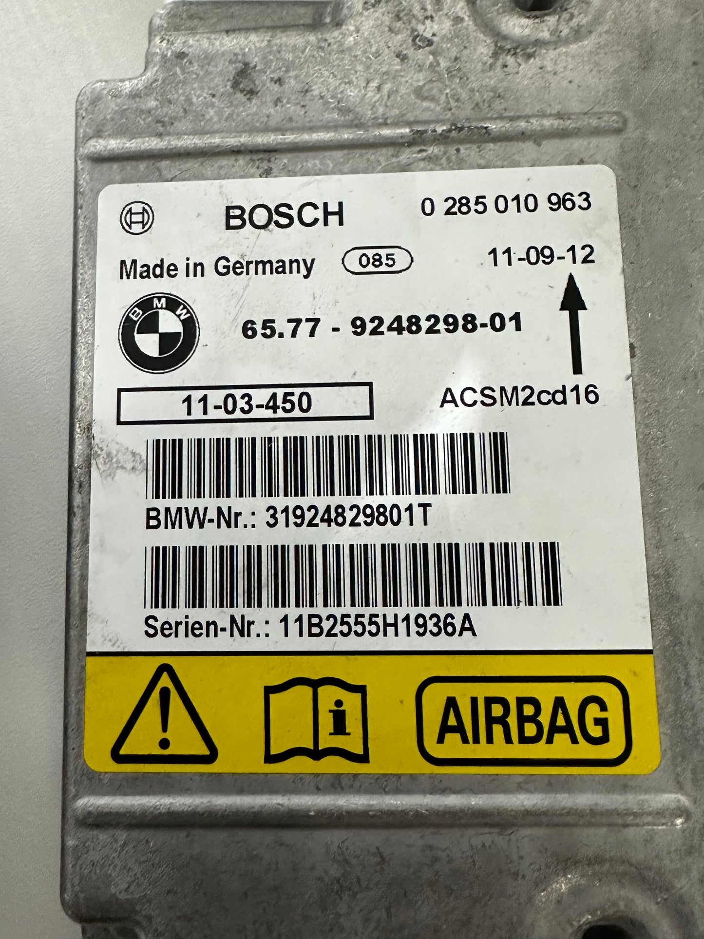 BMW Airbag Steuergerät Bosch E9x E8x