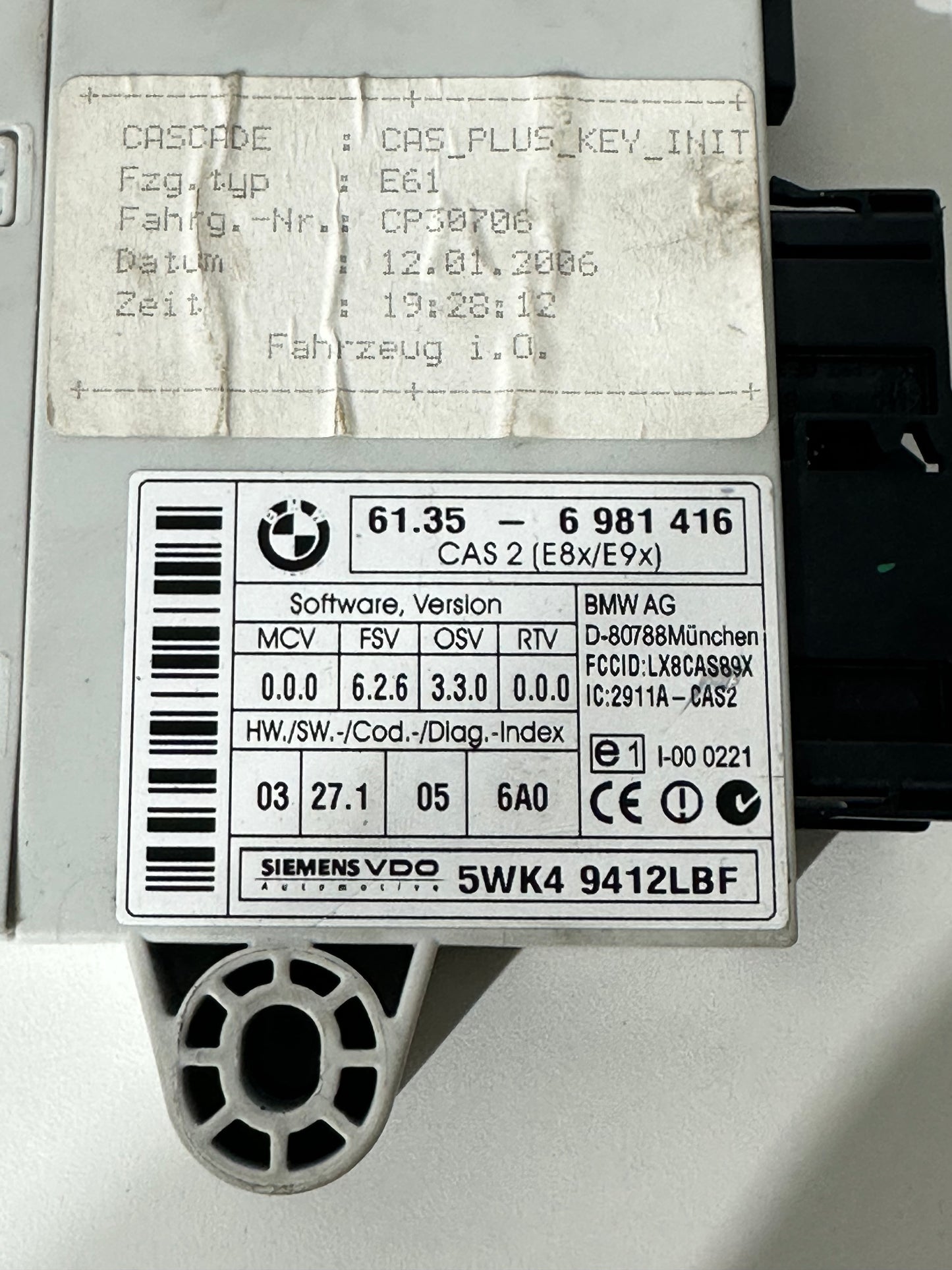 BMW CAS2 Steuergerät E9x E8x